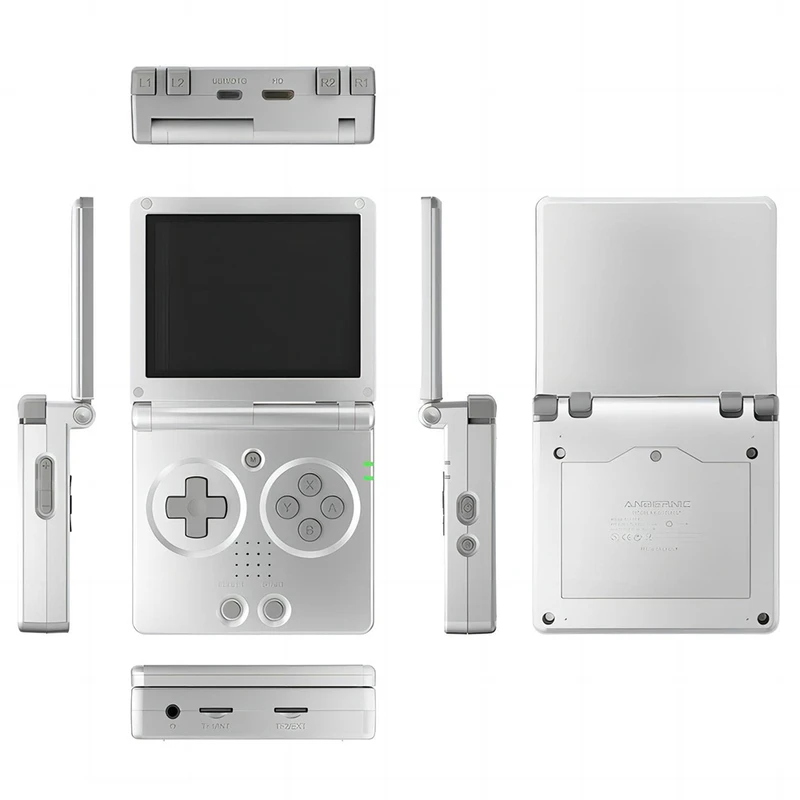 ANBERNIC RG35XXSP Flip Game Console 64GB 5000 Games Silver