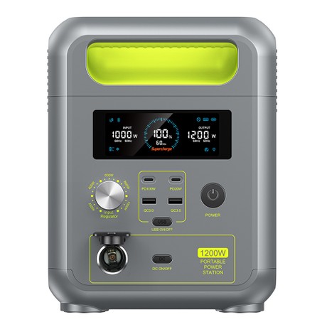 FOSSiBOT F1200 Portable Power Station, 1024Wh Capacity, 1200W Rated Power, 3 LED Light Modes, 7 Output Ports, BMS Protection, <10ms Switchover, 5 Gears Input Regulator, EV-Grade LiFePO4 Battery, 4000+ Cycle Times