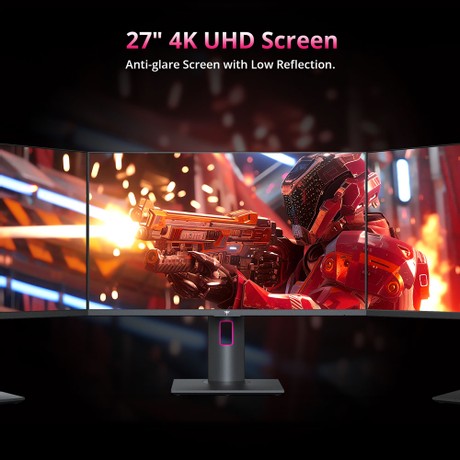 KTC H27P22S 27-inch Gaming Monitor, 3840x2160 UHD AUO 7.0 FAST IPS Panel, HDR400, 160Hz Refresh Rate, 1ms Response Time, 132%sRGB, Compatible with FreeSync and G-SYNC, Low-blue Light, 2*HDMI2.1 2*DP1.4 1*USB2.0, Adjustable Stand & Support VESA Mount