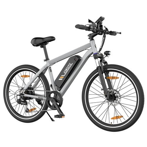 ESKUTE M100 Electric Bike, 250W Brushless Motor, 36V 10.4Ah Removable Battery, 27.5*1.95″ Tires, 25km/h Max Speed, 50-60km Range, Disc Brakes, SHIMANO 7-speed, Front Suspension