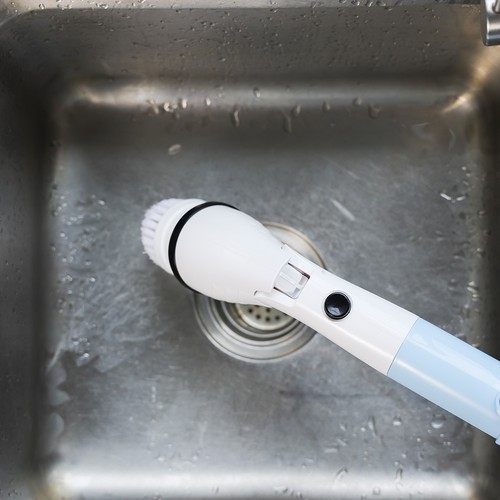 TASVAC EB5 Elektrischer Spin Scrubber, 450 U/min kabellose Duschbürste mit 5 austauschbaren Reinigungsköpfen