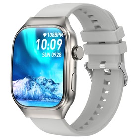 T15 Plus Curved Full Touch Screen Smartwatch Silver Silicone Strap