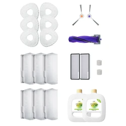 Narwal Freo X Ultra Accessories Pack, 6 Mop Cloth, 6 Dust Bag, 2 Filter, 2 Cotton Filter, 2 Side Brush, 1 Roller Brush, 2x930ml Cleaning Solution