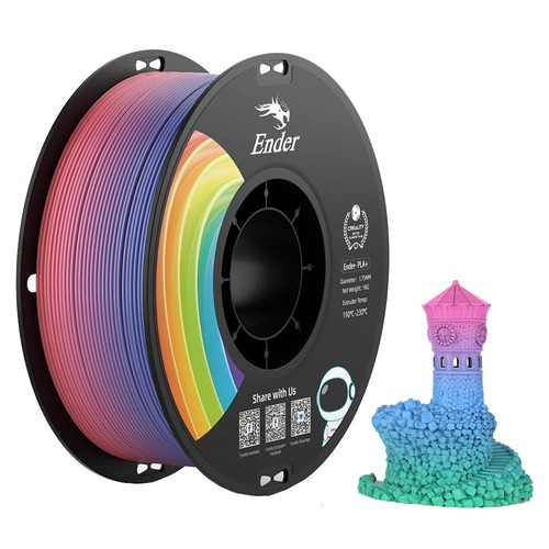 5 kg Creality Ender-PLA Pro (PLA) Filament – (1 kg Orange, 1 kg Blau, 1 kg Grau, 1 kg Grün, 1 kg Regenbogen)