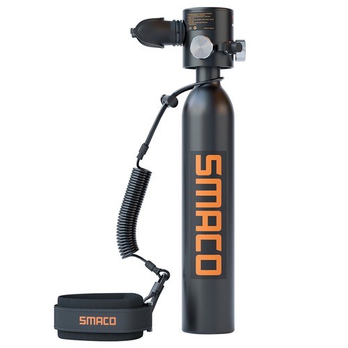 SMACO S300 Plus 0,5L Mini Scuba Tank - Svart