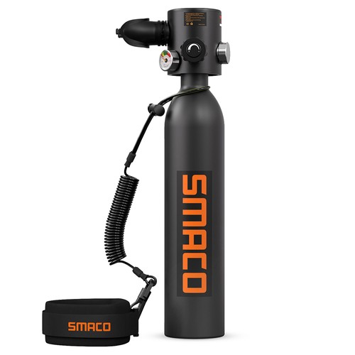 SMACO S500 0,7L Mini Scuba Diving Tank - Svart