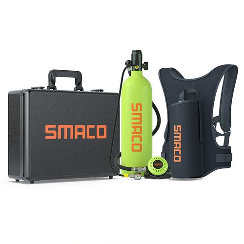 SMACO S700 Plus 2L Scuba Tank - Grön