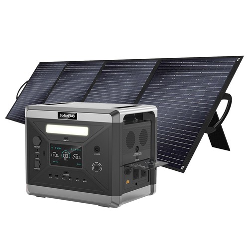 SolarPlay 2160Wh 2400W Portable Power Station + T200 Solar Panel | Europe