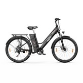 ONESPORT OT18 City Electric Bike 26*2.35 inch wide Tires 250W Motor 25km/h 36V 14.4Ah Big Battery up to 100km Max Range Shimano 7-speed Front Shock-absorbing fork 25 Degree Climbing Bluetooth APP - Black