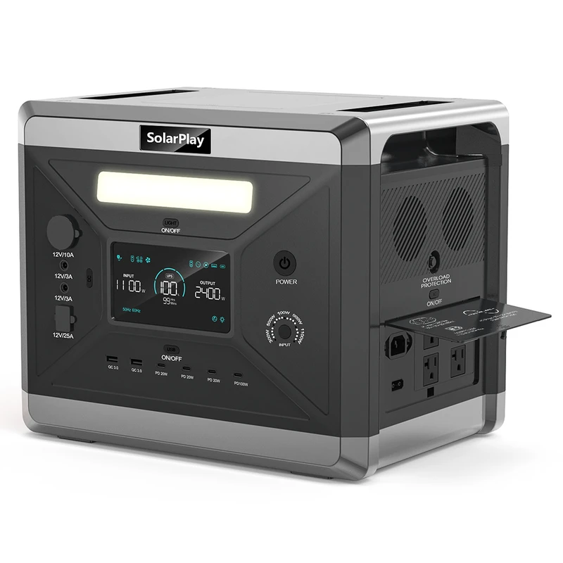 Amazon.co.jp: solarplay ポータブル電源 2400W ソーラーパネル