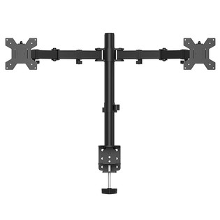M052 Dual Arm Dual Monitor Stand for 13-27 inch Screens, 360° Rotatable, ± 90° Tilt, 100-400mm Adjustable Height, VESA 75x75/100x100mm, C-Clamp Installation