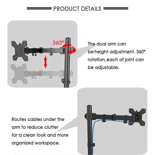 M051 Dual Arm Single Monitor Stand