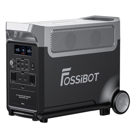 FOSSiBOT F3600 Pro Centrale électrique portable, batterie LiFePO4 3840 Wh, extension max. 11520 Wh, sortie CA élevée 3600 W, charge solaire max. 2000 W, charge complète 1,5 h, PD 100 W, 13 ports de sortie, lampe de poche LED, UPS, contrôle par application