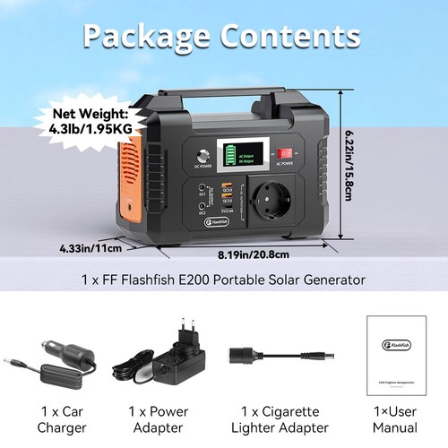FlashFish E200 Portable Power Station 200W