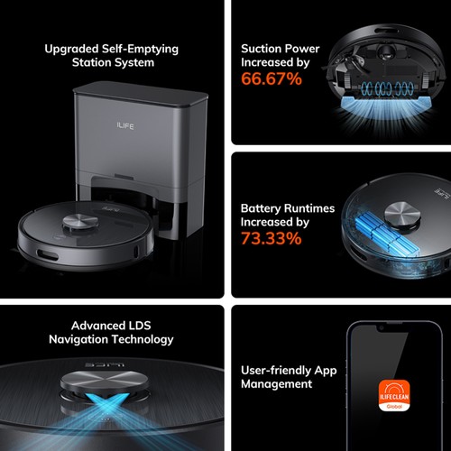ILIFE T20S Robot Vacuum Cleaner Black