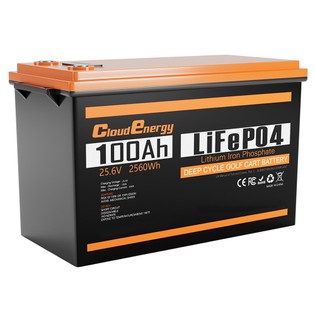 Cloudenergy 24V 100Ah LiFePO4 Battery Pack, 2560Wh Energy, 6000+ Cycles, Built-in 100A BMS, Support in Series/Parallel, Perfect for Replacing Most of Backup Power, RV, Boats, Solar, Trolling motor, Off-Grid