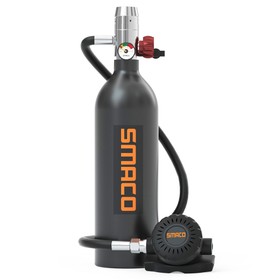 SMACO S400 1L Mini Scuba Diving Tank with DOT Certified Black