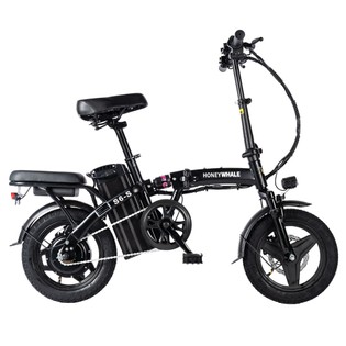 HONEYWHALE S6-S 14-inch Folding Electric Bike 250W Motor 48V 10.4Ah Battery 25km/h Front and Middle Suspension Damping Dual Disc Brake LCD Monitor - Black