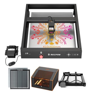 Mecpow X4 22W Laser Engraver Cutter + FC1 Fireproof Enclosure + H44 Laser Bed + Rotary Roller