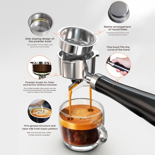 HiBREW H10B 20Bar Espresso Machine Silver