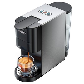 HiBREW H3A Machine à café 5 en 1, pression de 19 bars, mode froid/chaud, réservoir d'eau de 1000 ml, protection anti-séchage - Argent