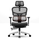 NEWTRAL NT002 Ergonomischer Bürostuhl mit Verstellbarer Fußstütze & Kopfstütze, Adaptiver Lendenstütze und 4D-Armlehnen, Schwarz