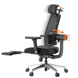 NEWTRAL MagicH-BPro Chaise ergonomique avec repose-pieds appui-tête à suivi automatique du dossier support lombaire adaptatif