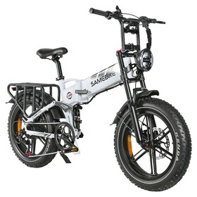 SAMEBIKE RS-A02 Vélo électrique 20 pouces Moteur 1200W 48V 17AH 45km/h - Blanc