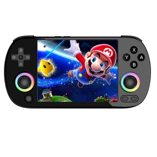 ANBERNIC RG40XX H Retro Game Console with RGB Light, 64GB+256GB TF Card with 16000+ Games, LPDDR4 1GB, 640*480P IPS Screen, 3200mAh Battery for 6 Hours Autonomy, Linux OS, 5G Wifi Bluetooth, Moonlight Streaming - Black