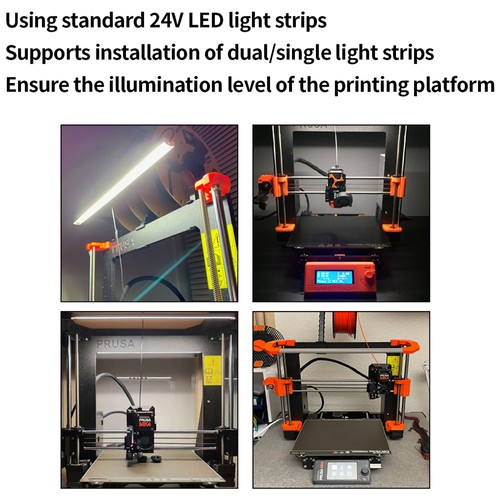 FYSETC Prusa MK4 LED-Beleuchtungsset, Doppellichtleiste 24 V, Lampenstreifen für 3D-Drucker