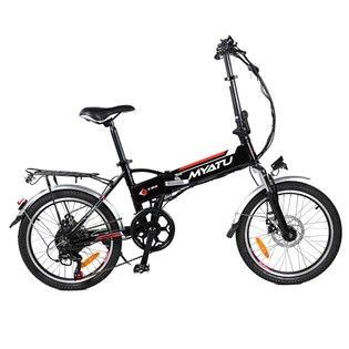 MYATU MYT-20 Electric Bike, Aluminum alloy frame 250W Motor, 36V 10.4Ah Battery, 20-inch Pneumatic Tire 25km/h 30-33km Range Pure Electric Mode Shimano 7 speeds Gear Dual Disc Brake LED Display Quick folding design - Black