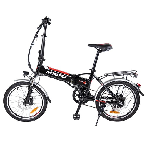 Myatu MYT-20 elcykel, 250W motor, 36V 10,4Ah batteri, 20-tums däck, 25 km/h Max hastighet, 30-33 km räckvidd - svart