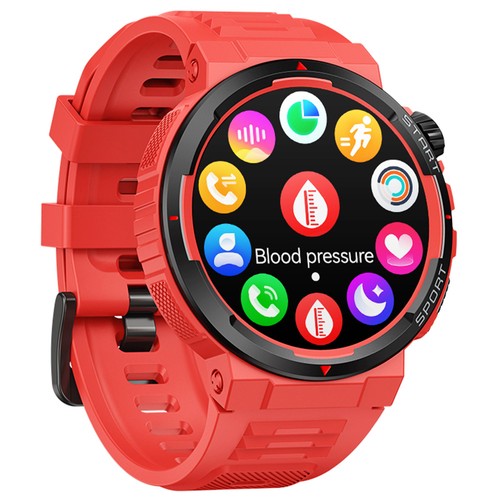 Zeblaze Ares 3 Plus Smartwatch, 1,43 Zoll HD AMOLED-Bildschirm, 100 Trainingsmodi, Herzfrequenz, Blutsauerstoff, Schlafüberwachung – Rot