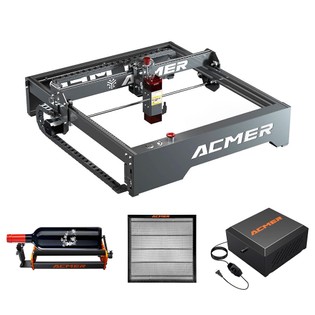 ACMER P1 10W Laser Engraver + M2 Laser Rotary Roller + E10 Laser Bed + C4 Air Assist Kit