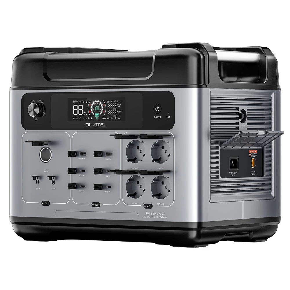 OUKITEL P5000 Pro Portable Power Station, 5120Wh LiFePO4 Battery, 4000W AC Output, Smart Temperature Control, Dual 100W USB-C, Seamless UPS Battery Backup, 15 Outputs, App Control, with Wheels