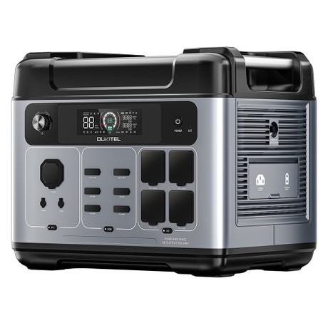 OUKITEL P2001 Plus Portable Power Station, 2400W AC Output, 2048Wh LiFePO4 Battery, 13 Outlets, 80% Charge in 1Hr, Smart APP Control, Adjust at 400W/800W/1200W/1800W, 2000W UPS < 10ms, Max. 500W Solar Input, IP54 Dust-Proof & Splash-Proof