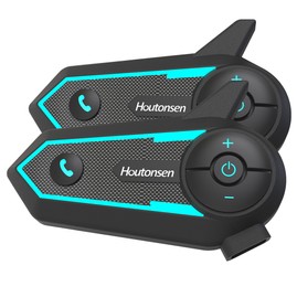 Houtonsen S6 Motorcycle Helmet Headset 1000m Real-time Intercom Distance Voice Navigation Bluetooth 5.1 30h Working Time Type-C Interface IP65 Waterproof - 2Pcs Pack