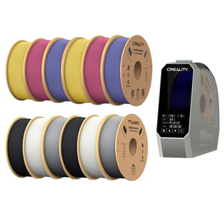 12kg Creality Hyper PLA Filaments + Creality Space Pi Filament Dryer - (2kg Golden + 2kg Blue + 2kg Strawberry Red + 2kg Black + 2kg White + 2kg Gray)