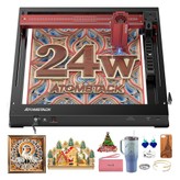 ATOMSTACK A24 Pro 24W Laser Engraver Cutter Fixed Focus 0.02mm Engraving Precision 600mm/s Engraving Speed 32-bit Motherboard Cross Laser Positioning App Control 365x305mm