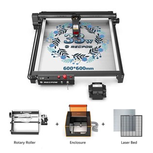 Mecpow X5 Pro 33W Laser + Rotary Roller + Fireproof Enclosure + Laser Bed