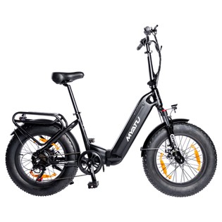 MYATU MYT-20XD Electric Bike, 250W Motor, 36V 25Ah Battery, 20*4-inch Tire, 25km/h Max Speed, 100km Range, Disc Brakes, Suspension Fork, SHIMANO 7 Speed, LCD Display - Black