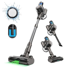 MOOSOO TD1-Mate Cordless Vacuum Cleaner 33kPa Suction LED Display 45min Runtime 420W Brushless Motor Green Light for Hardwood Floor Carpet Pet Hair