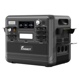FOSSiBOT F2400 Station d'Alimentation Portable, batterie LiFePO4 2048 Wh/640 000 mAh, générateur solaire 2 400 W (4 600 W en crête), 3 prises AC RV Car USB Type-C QC3.0 PD DC5521 à onde sinusoïdale pure, charge rapide en 1,5 heure - Noir