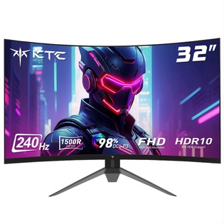 KTC H32S17F 32'' Curved Gaming Monitor, 1920*1080 HVA Panel, 240Hz Refresh Rate, 125% sRGB, 3500:1 Contrast Ratio, Adaptive Sync,   HDR10, 3ms Response Time, 2*HDMI2.0 1*DP1.4 1*USB2.0 1*Audio, VESA Mount, Adjustable Tilt, Low Blue Light