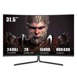 TITAN ARMY C32C1S 1500R Curved Gaming Monitor 31.5-inch 2560*1440 HVA Fast Panel 240Hz Refresh Rate 1ms GTG Adaptive Sync HDR400 99% sRGB Game Plus Mode Support PIP & PBP Display Low Blue Light