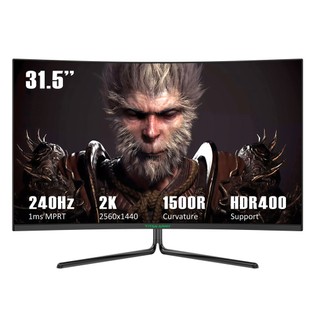 TITAN ARMY C32C1S 1500R Curved Gaming Monitor, 31.5-inch  2560*1440 HVA Fast Panel, 240Hz Refresh Rate, 1ms GTG, Adaptive Sync, HDR400, 99% sRGB, Game Plus Mode, Support PIP & PBP Display, Low Blue Light