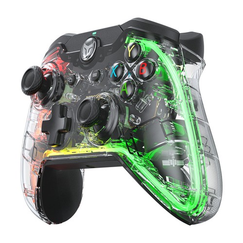 BIGBIG WON Rainbow Lite Wired Game Controller, RGB-ljus, anpassade knappar, kompatibel med Switch / Windows 10