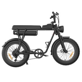 YAMALI FXH-006 Electric Bike 350W Motor 48V 18Ah Battery 20*4'' Fat Tires 40km/h Max Speed 50km Range Shimano 7 Speed Front & Rear Mechanical Disc Brakes Shimano 7 Speed LCD Display - Black