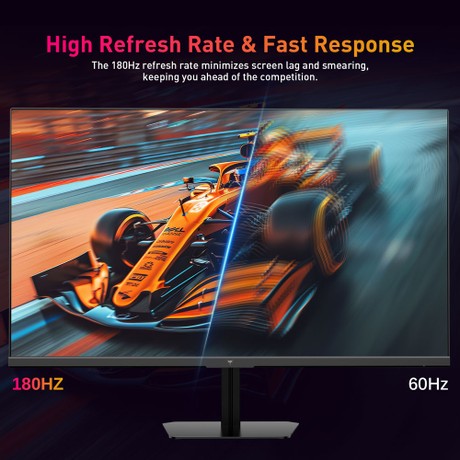 KTC Q24T09 Gaming-Monitor, 24 Zoll 2560 x 1440 16:9 Fast IPS-Bildschirm, 180 Hz Bildwiederholrate, FreeSync & G-Sync, 126 % sRGB, HDR-Unterstützung, schwaches blaues Licht, Wandmontageunterstützung und Neigungseinstellung, 2 x HDMI 2.0, 2 x DP1.4, 1 x Kopfhöreranschluss
