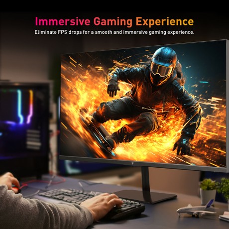 KTC Q24T09 Gaming-Monitor, 24 Zoll 2560 x 1440 16:9 Fast IPS-Bildschirm, 180 Hz Bildwiederholrate, FreeSync & G-Sync, 126 % sRGB, HDR-Unterstützung, schwaches blaues Licht, Wandmontageunterstützung und Neigungseinstellung, 2 x HDMI 2.0, 2 x DP1.4, 1 x Kopfhöreranschluss